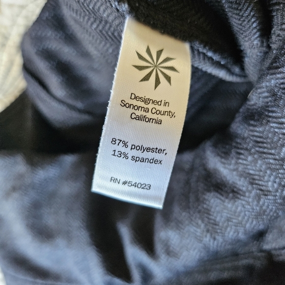 EUC Athleta Herringbone Metro High Waist Leggings Navy Blue Black Pockets Small - Picture 10 of 15